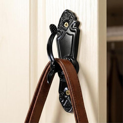 Matte Black Curtain Holdbacks 4-Pack Vintage Zinc-Iron Reinforced Tiebacks