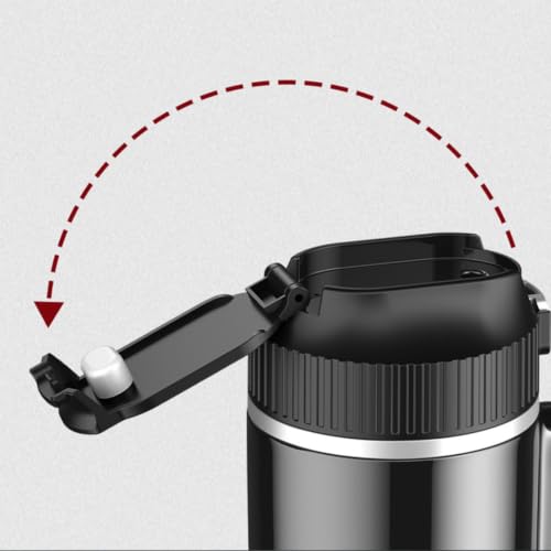 Portable 12V/24V Travel Mug with LCD Touch Control - Black, 500ml Stainless Steel