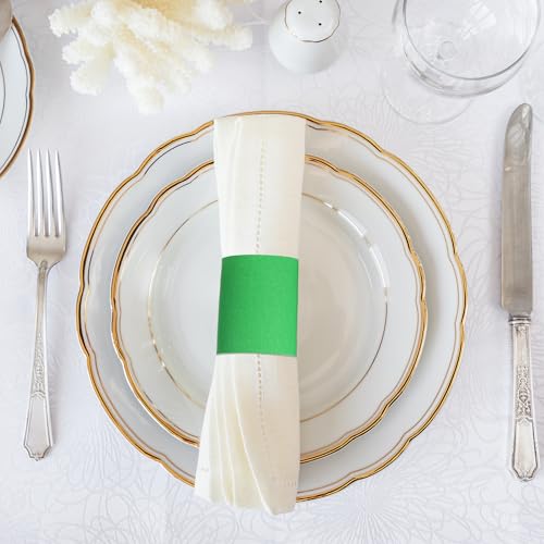 Green Paper Napkin Rings Self-Adhesive 200 Pcs Elegant Table Decor