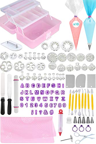 APRON HEROES -Cake Decorating Supplies, Fondant Tools, 123Pcs, Cake Decorating Kit, Baking Kit, Pastry, Cookie, Cupcake, Baking Accessories & Supplies