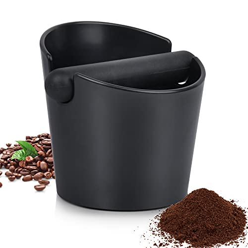 Espresso Knock Box,4.8 Inch Coffee Ground Knock Box,Shock-Absorbent Durable Barista Style Knock Container with Removable Knock Bar and Non-Slip Base