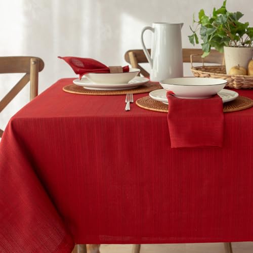 Benson Mills Millennium Red Tablecloth 60x84 Rectangular - Contemporary Linen