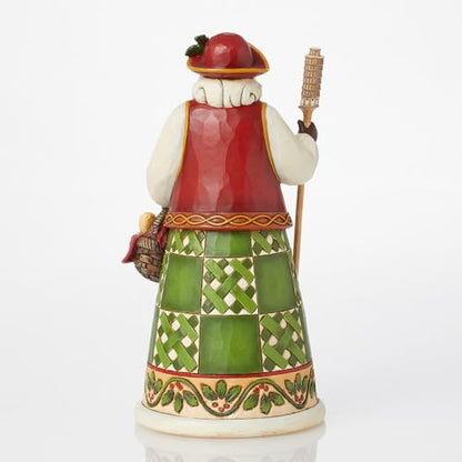 Christmas Santa Figurine 6.9 Inch Hand-Painted Holiday Decor Collectible