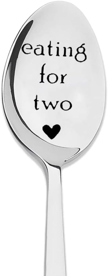 Skiennix Pregnancy Gifts - Eating for Two Spoon Set for New Moms | Perfect for Soup & Cereal