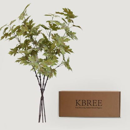 KBREE 38-Inch Maple Branches Artificial Greenery Fall Decor with Realistic Leaves, Moss-Rust Brown Variation