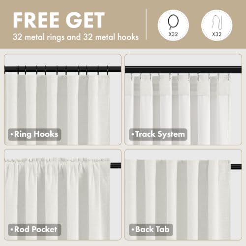Blackout Curtains 2-Pack Linen Textured Drapes 40"W x 96"L - Birch Variation