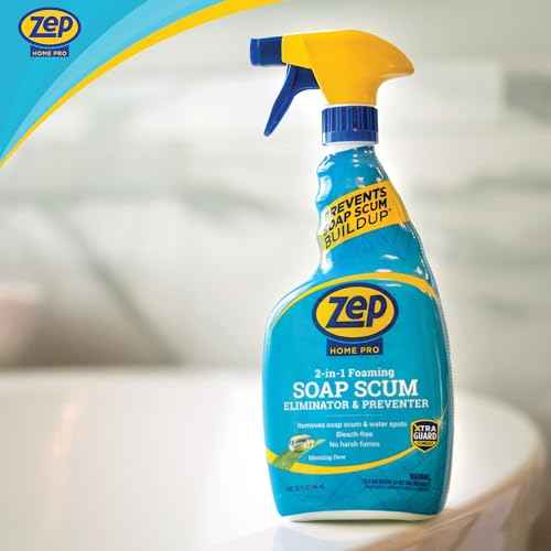 Zep Home Pro 2-in-1 Foaming Soap Scum Eliminator and Preventer, Morning Dew Scent, R54006-32 Fl Oz -Bleach-Free Formula