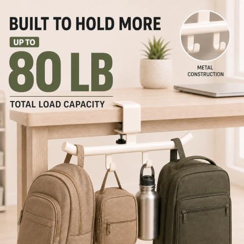 Desk Bag Hook Clamp for Purse Purse Holder Desk Organizer White