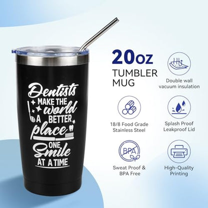 Dentist Gifts Set for Men with Tumbler Socks Pen Holder Notepad Keychain