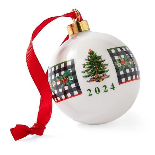 Spode Christmas Tree Bauble Ornament - Round 2024 - Porcelain Festive Keepsake