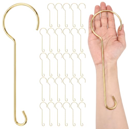 Heavy Duty Large Christmas Ornament Hooks - Gold, 30 Pcs 9.5 Inches