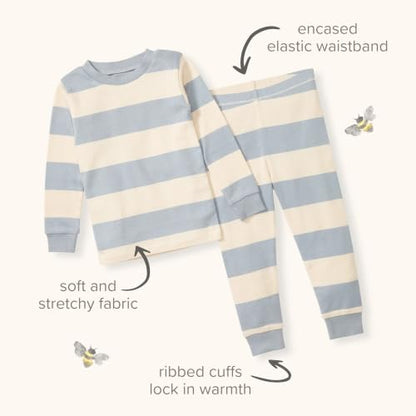Baby Pajamas Set for Toddler Boys & Girls - Organic Cotton, Pink, Purple, White, Pastel - 5T