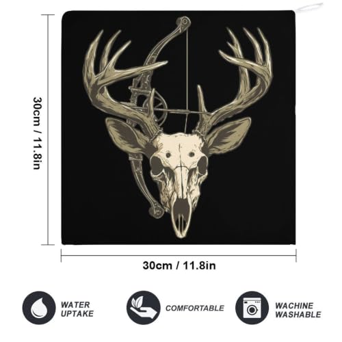 Deer Skull Bow Hunting Archery Hand Towels - 1PCS Bathroom Handkerchief