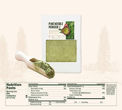 Newly harvested Korean Pine Needle Powder 8 Ounce 솔잎 분말 Natural Source of Suramin(Pinus densiflora 100%)