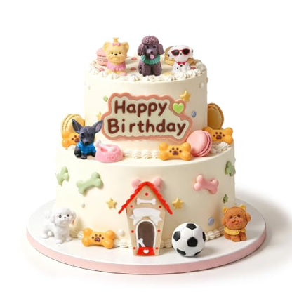 Dog Cake Decorations Dog Themed Birthday Party Set - Yellow6