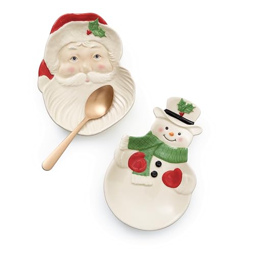 Lenox Santa Porcelain Spoon Rest Christmas Holiday Kitchen Decor - Variation of Santa