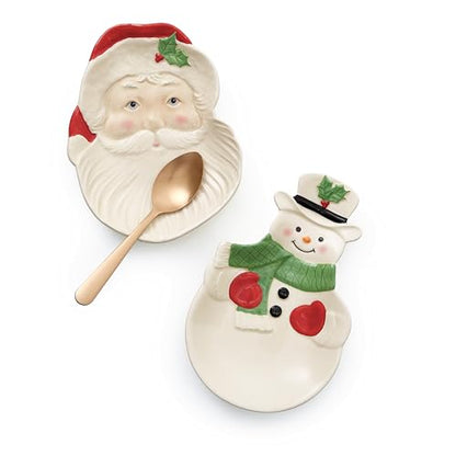 Lenox Santa Porcelain Spoon Rest Christmas Holiday Kitchen Decor - Variation of Santa