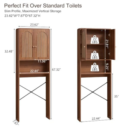 Over Toilet Storage Cabinet Bathroom Organizer with Adjustable Shelves