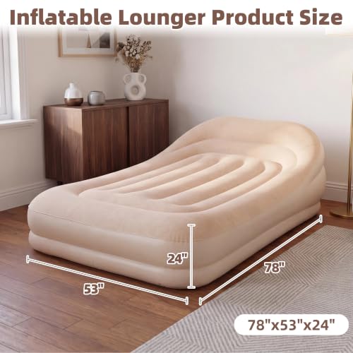 Inflatable Couch Air Sofa Bed with Built-in Pump, Portable Lounge for Camping Beach Home