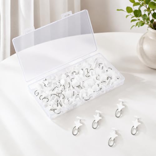 50 Pcs Plastic Curtain Track Gliders Hooks for Ceiling & RV Tracks