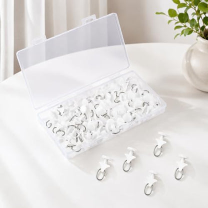 50 Pcs Plastic Curtain Track Gliders Hooks for Ceiling & RV Tracks