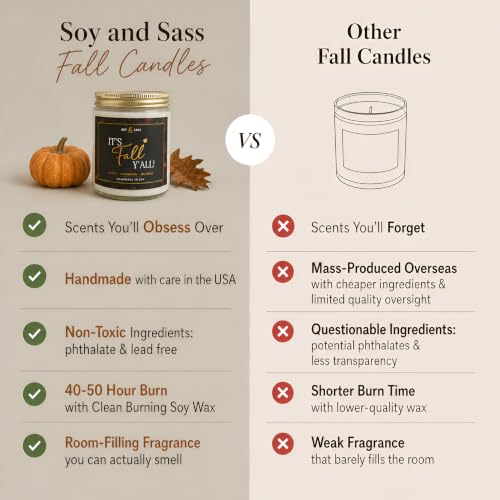 Pumpkin Spice Candle 9oz Fall Scented Soy Candle - Reusable Jar, 50Hr Burn - Pumpkin Spice / 9oz
