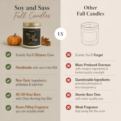 Pumpkin Spice Candle 9oz Fall Scented Soy Candle - Reusable Jar, 50Hr Burn - Pumpkin Spice / 9oz