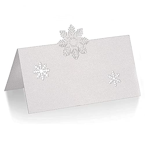 48 Pcs Snowflake Table Cards for Christmas Weddings Party Place Settings
