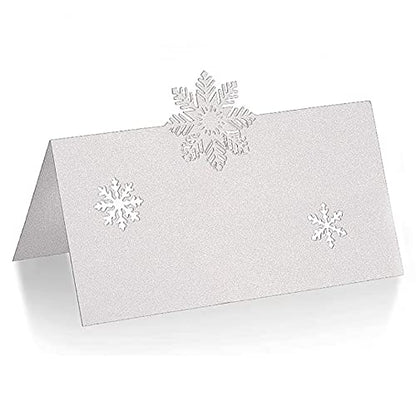 48 Pcs Snowflake Table Cards for Christmas Weddings Party Place Settings