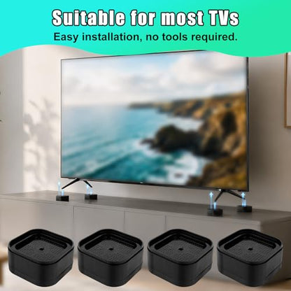 8pcs TV Stand Riser Blocks, Height Adjustable Furniture Risers for TV, Sofa, Bed, 6.8x6.8x3.5cm