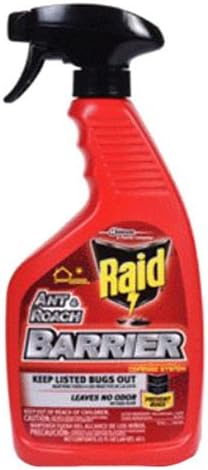 Raid Ant & Roach Barrier Spray - Indoor & Outdoor Bug Defense, Odorless Formula, 22 oz