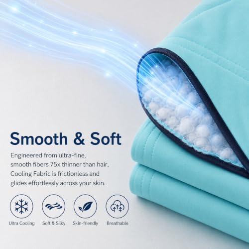 Breathable Cooling Blanket for Hot Sleepers 80x91 Inch Silver Grey
