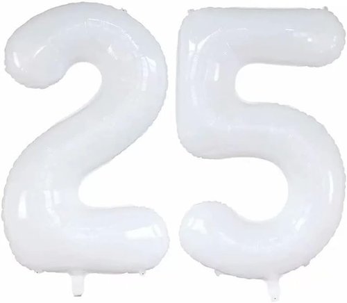 GOER Jumbo 42-Inch Number 25 Balloons - Elegant Foil Helium Decorations for 25th Birthday Party