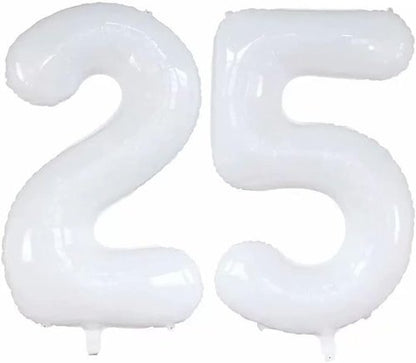 GOER Jumbo 42-Inch Number 25 Balloons - Elegant Foil Helium Decorations for 25th Birthday Party