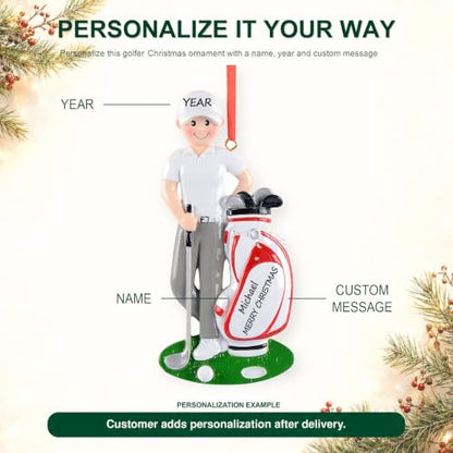 Personalized Golf Christmas Ornament - Golf Boy Keepsake Gift 2026