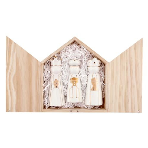 Santa Barbara Design Studio Gold 3 Kings Christmas Figurines Set in Keepsake Box - Large