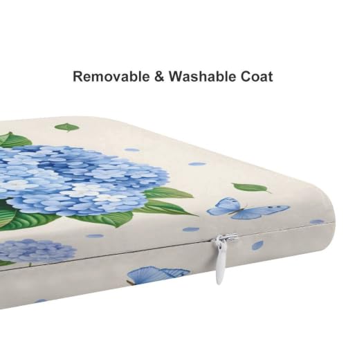 Hydrangea Chair Cushion Blue Floral Basket Style-9 - Supportive Seat Pad