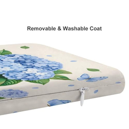 Hydrangea Chair Cushion Blue Floral Basket Style-9 - Supportive Seat Pad