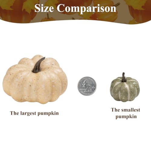 Artificial Fall Pumpkins & Decor Set for Halloween Thanksgiving Home