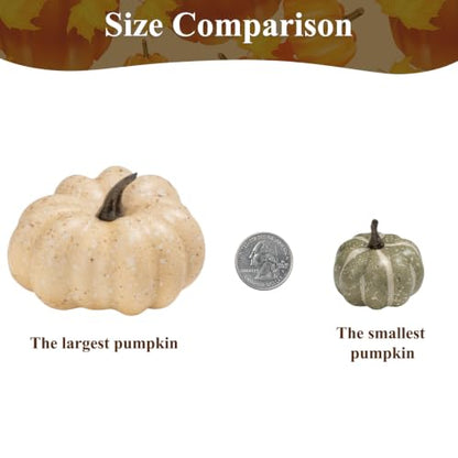 Artificial Fall Pumpkins & Decor Set for Halloween Thanksgiving Home