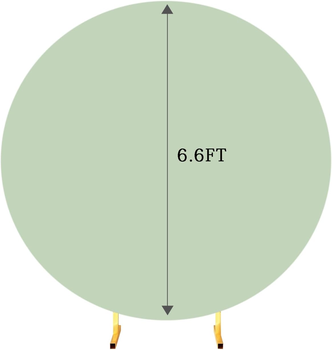 Skiennix 6.6 FT Round Backdrop Cover - Sage Green Spandex Fitted Arch for Weddings & Parties