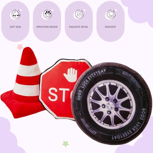 Traffic Sign Plush Pillow - 15.7 Inch Stop Sign Stuffed Cushion for Car Room Decor - Variation of THIS listing
