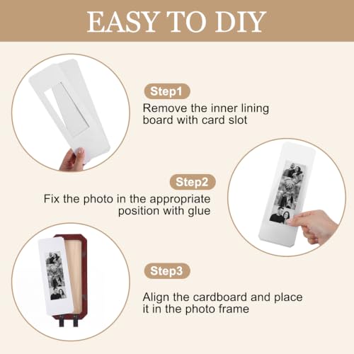 Oak Photobooth Strip Frame with Key Holder - Walnut, 2 x 6 Inch Set of 2