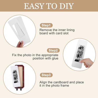 Oak Photobooth Strip Frame with Key Holder - Walnut, 2 x 6 Inch Set of 2