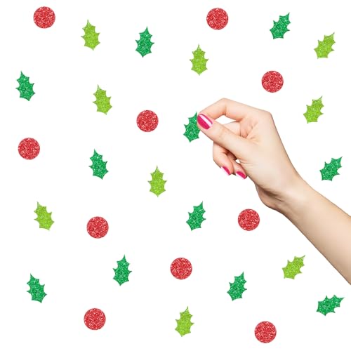 Christmas Holly Berries Confetti - Holiday Table Scatter, 120 Pieces
