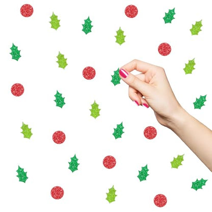 Christmas Holly Berries Confetti - Holiday Table Scatter, 120 Pieces