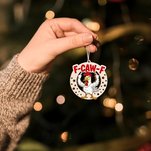 Funny Chicken Christmas Ornament - White Chick Variation