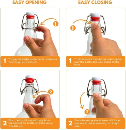 FastRack 33oz Clear Glass Swing Top Bottle - Pack of 1, Regular Flip Top