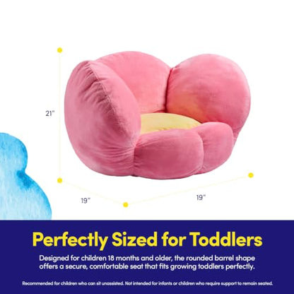 Sweet Home Collection Flower Plush Toddler Chair for Reading & Play - Cozy Kids Floor Seat