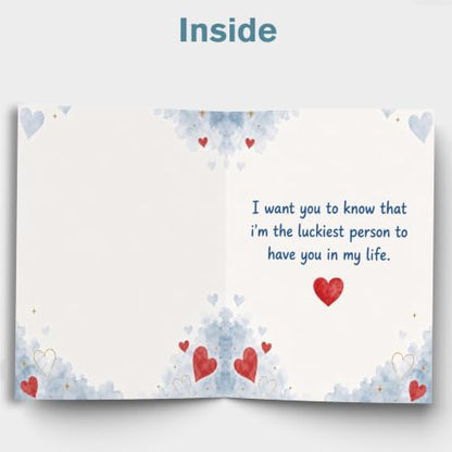 Romantic Husband Birthday Card - C Style with Kraft Envelope